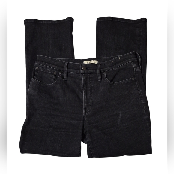 Madewell Denim - Madewell Women's Mid Rise Kick Out Black Cotton Denim Jeans Size 31